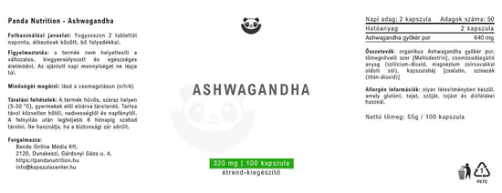 panda nutrition - ashwagandha max cimke